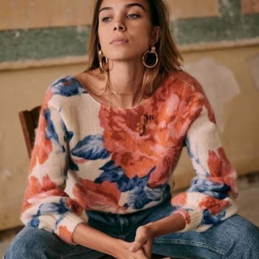 Sezane Alban Jumper Multicolore - Size S - Backless Sweater
